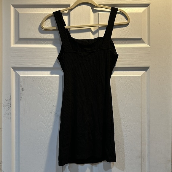 Reformation Jeans Amari Black Rib Knit Square Neck Mini Dress XS - Picture 8 of 8